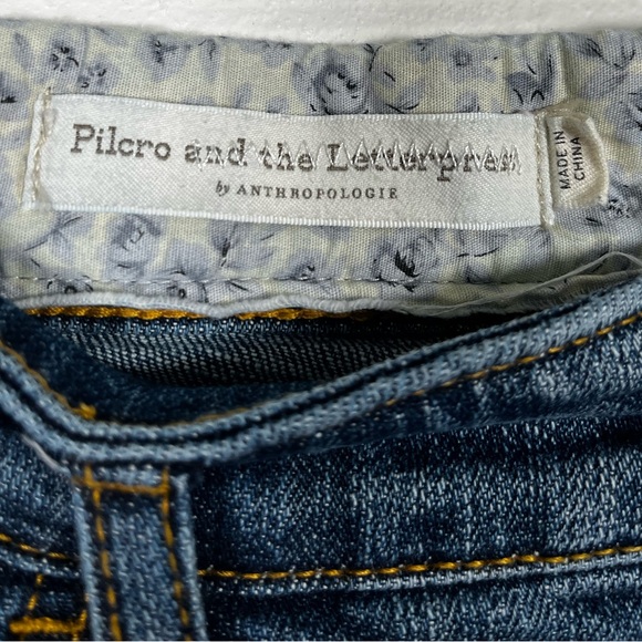 Anthropologie Pilcro floral patchwork slim boyfriend jeans size 27 - Picture 4 of 7